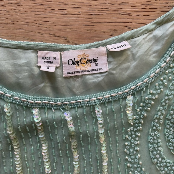 Vintage Oleg Cassini Beaded Top - size 8 / Medium - Picture 8 of 10